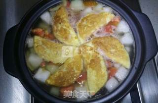 Winter Melon Tomato Egg Dumpling Soup recipe