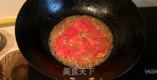 Crab-flavored Tomato Scrambled Eggs recipe