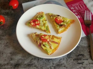 Quick Steak Omelet Pizza recipe