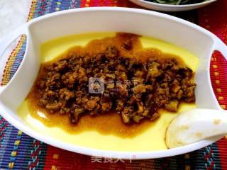 Steamed Egg with Mushroom Minced Meat recipe