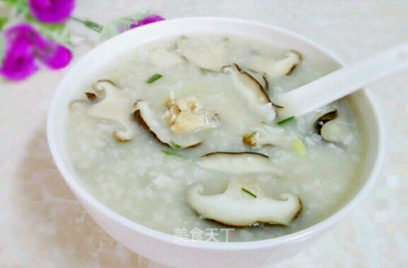 Mushroom Chicken Congee recipe