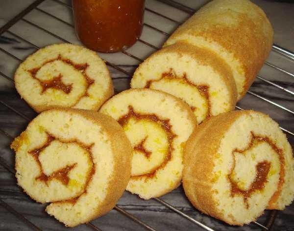 Orange Jam Cake Roll recipe