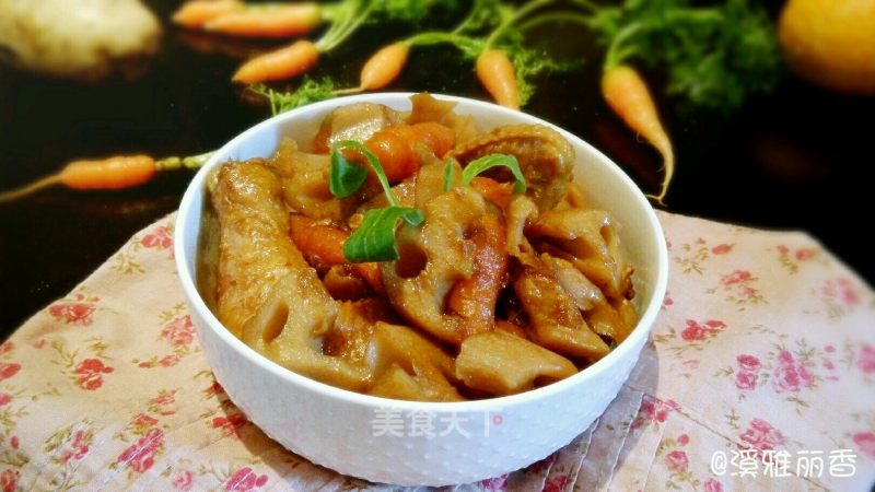 Braised Chicken with Lotus Root and Carrots