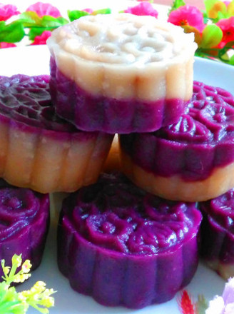 Two-color Purple Sweet Potato Glutinous Rice Cake recipe