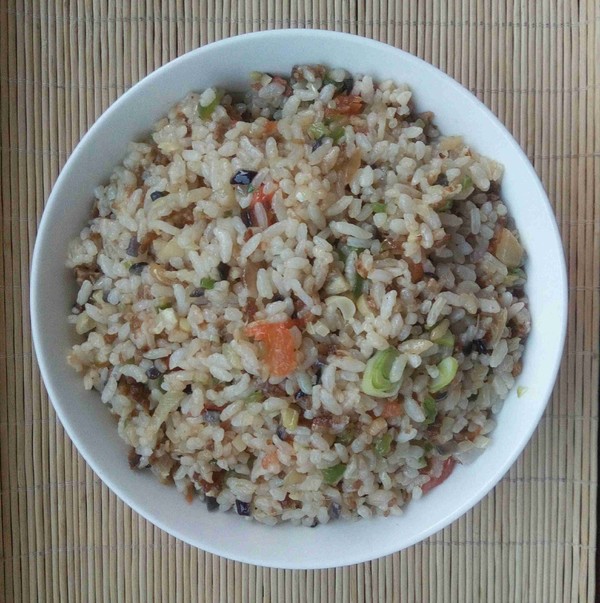 Fried Rice with Meatballs, Tomato and Mixed Vegetables recipe