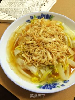 Chinese Cabbage Mixed with Enoki Mushrooms recipe