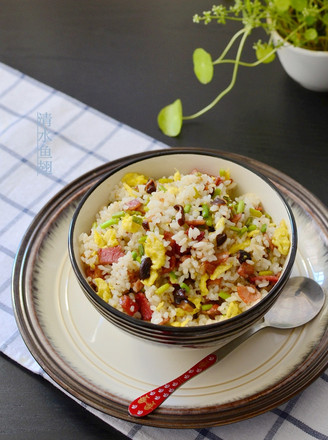 Fried Rice with Garlic Sprouts and Bacon recipe