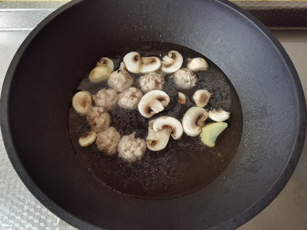 Spinach and Mushroom Meatball Soup recipe