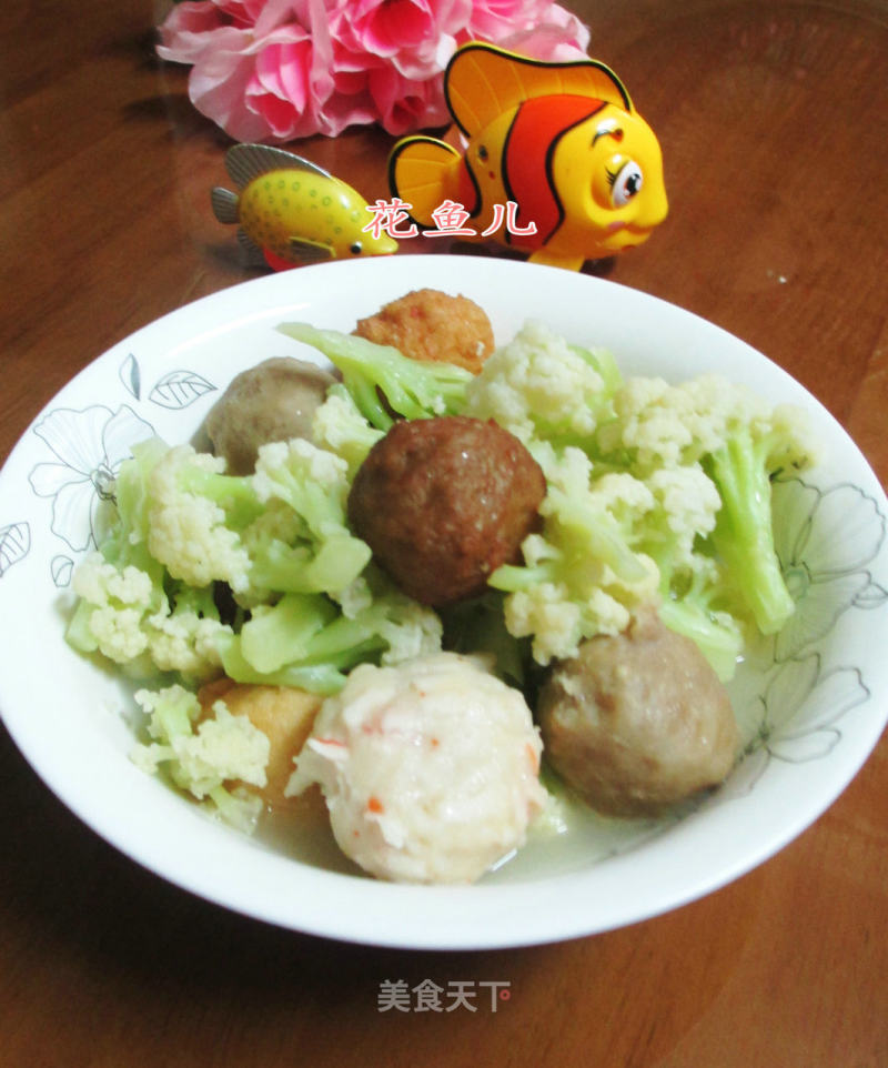 Meatballs Boiled Cauliflower recipe
