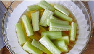 Sweet and Sour Cucumber Strips recipe