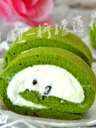 Matcha Honey Red Bean Cake Roll recipe