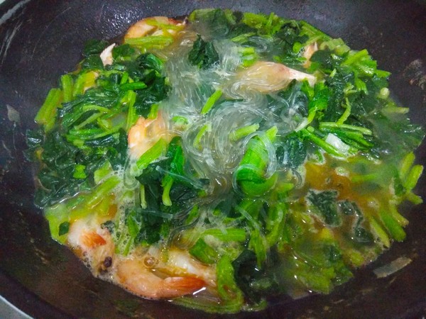 Prawn Spinach Vermicelli Soup recipe