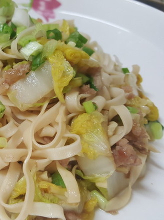 Minced Pork and Baby Cabbage Noodles recipe