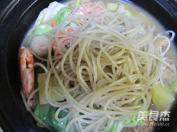 Bone Soup Meatballs and Shrimp Pot recipe