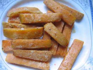 Baked Pumpkin Strips with Salted Egg Yolk recipe