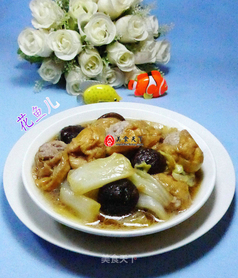 Mushroom Meat and Gluten Boiled Cabbage recipe