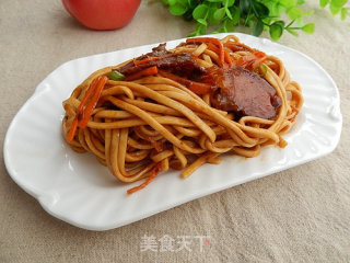 Carrot Beef Fried Noodles recipe