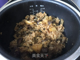 Eggplant Sausage Braised Rice#蛋plant# recipe