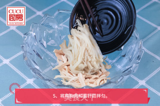 Enoki Mushroom Mixed with Shredded Chicken recipe