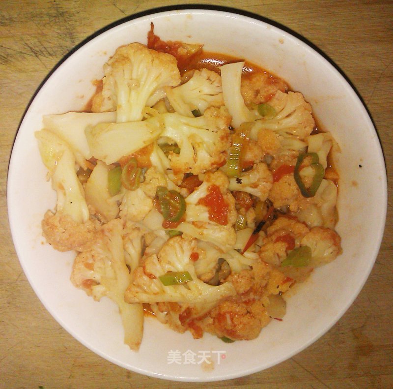 Stir-fried Cauliflower with Tomatoes recipe