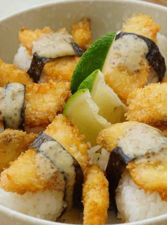 Fried Salmon Sushi recipe