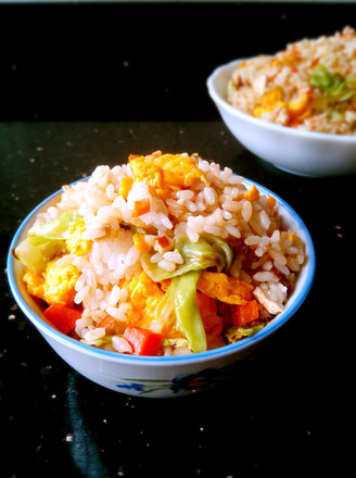 Fried Rice with Cabbage and Egg recipe