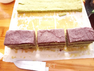 #四session Baking Contest and It's Love to Eat Festival# Salad Dressing Red Bean Paste Matcha Cake recipe
