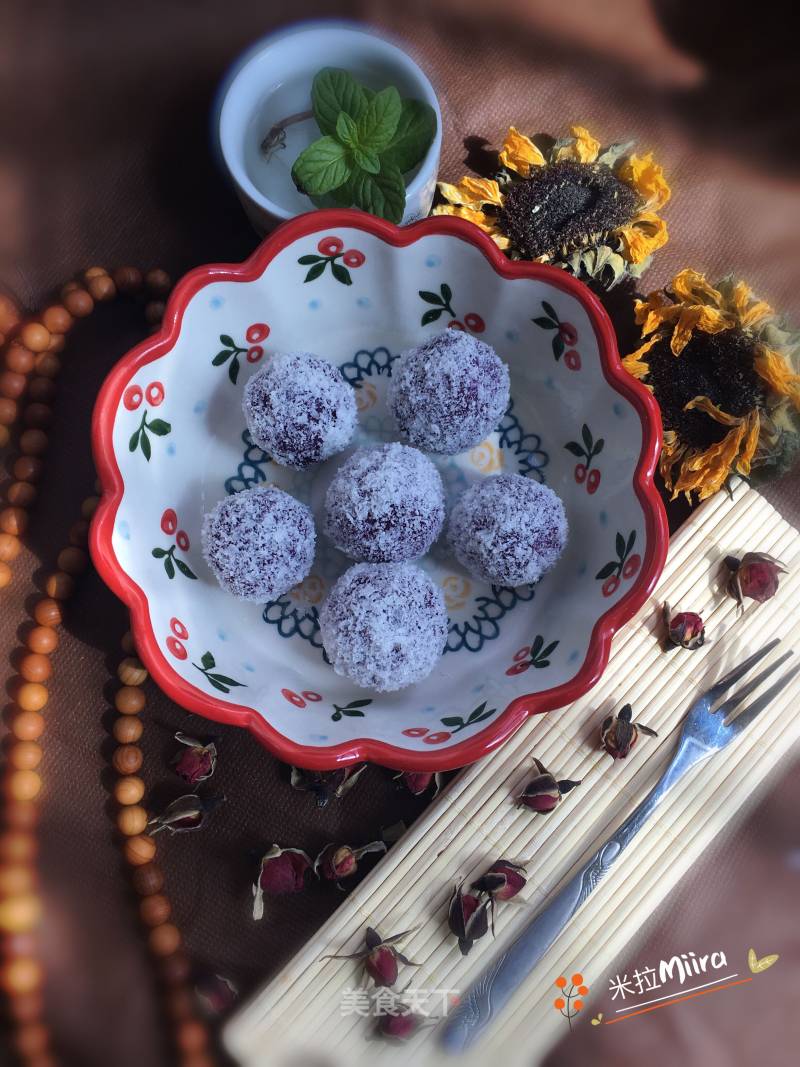 Coconut Purple Sweet Potato Balls recipe
