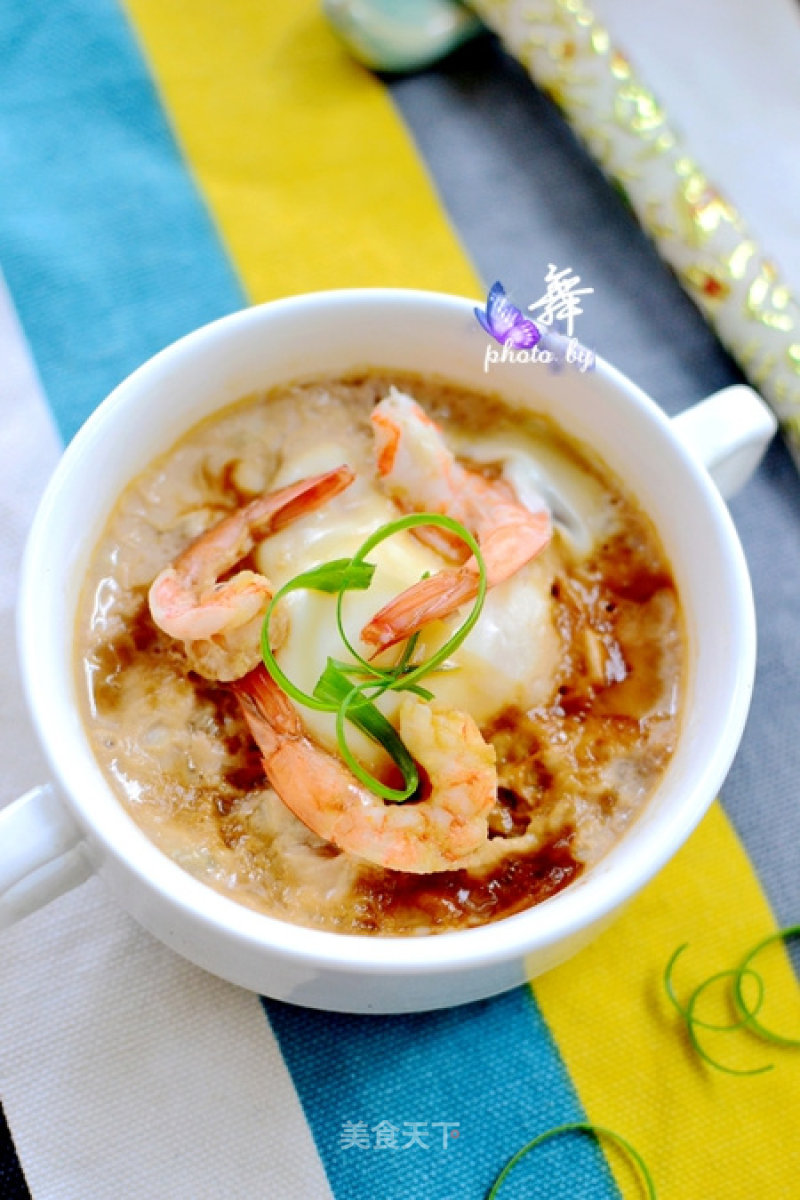 Steamed Pork with Shrimp Nest and Egg recipe