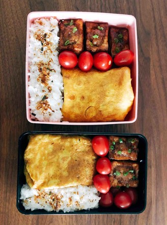 Fried Tofu Omelet Bento recipe