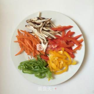 Colorful Fried Chicken Shreds recipe