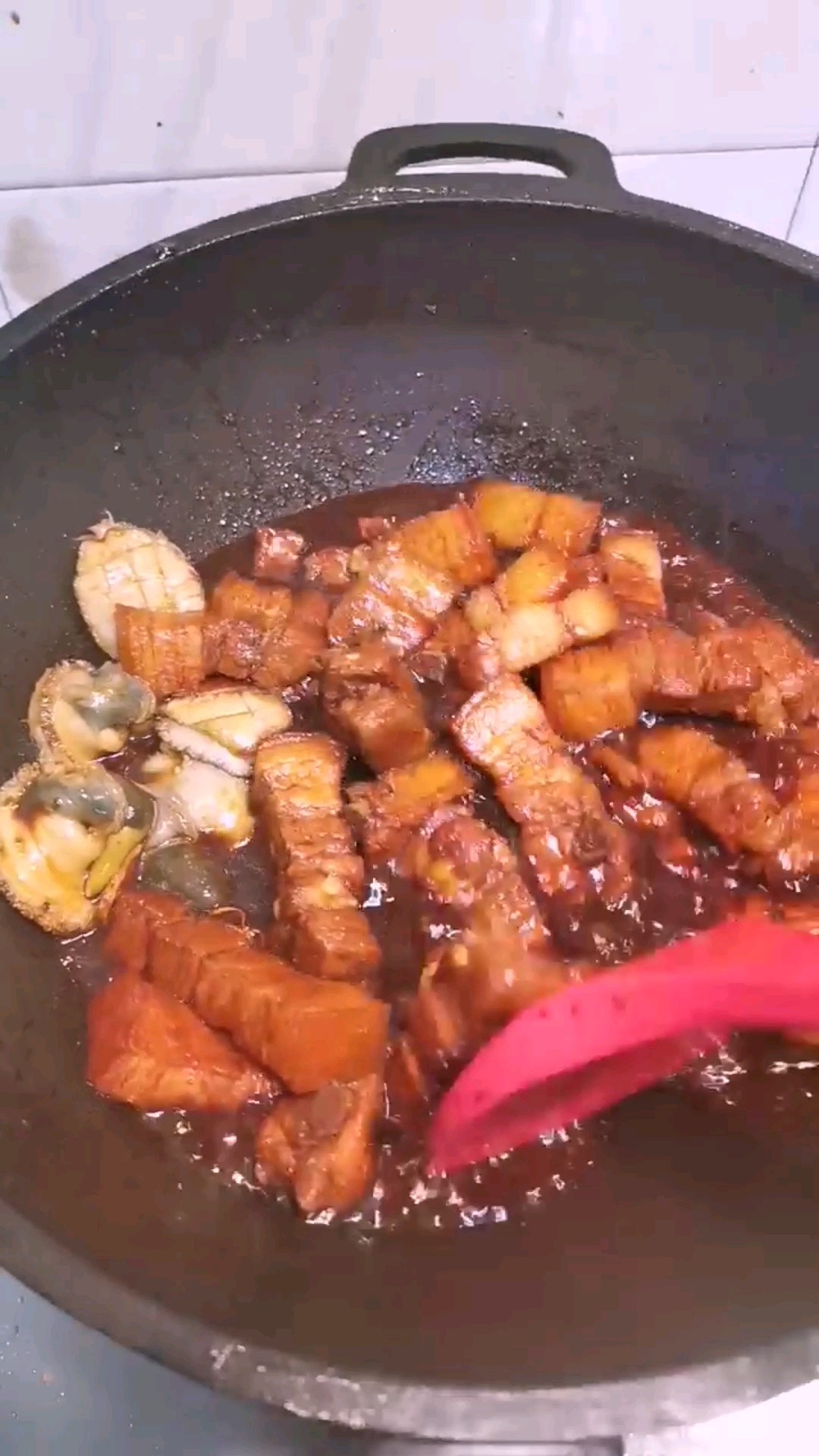 Braised Baby Abalone with Pork Belly recipe