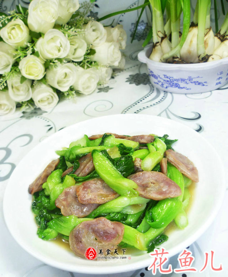 Sausage Stir-fried Choy Sum recipe