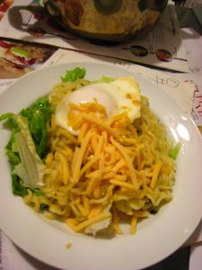 Instant Noodles with Cheese and Egg recipe