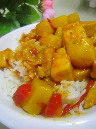 Curry Chicken Potato Rice recipe