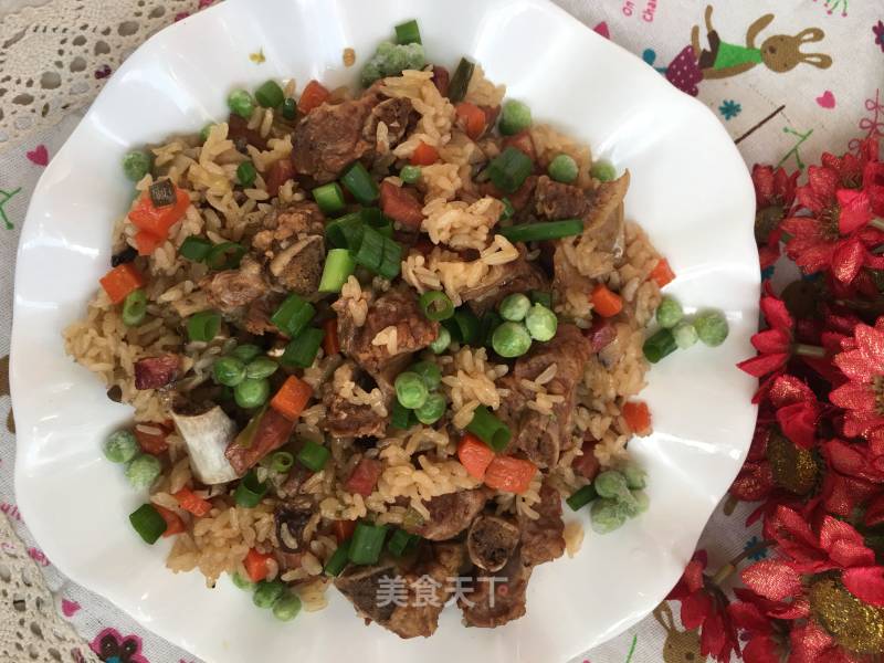 Braised Rice with Pork Ribs and Wax Intestines recipe