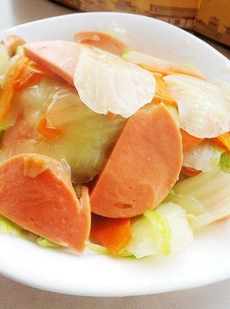 Braised Chinese Cabbage with Meat Sausage recipe