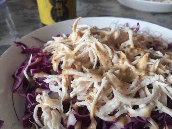 Purple Cabbage Mixed with Shredded Chicken recipe