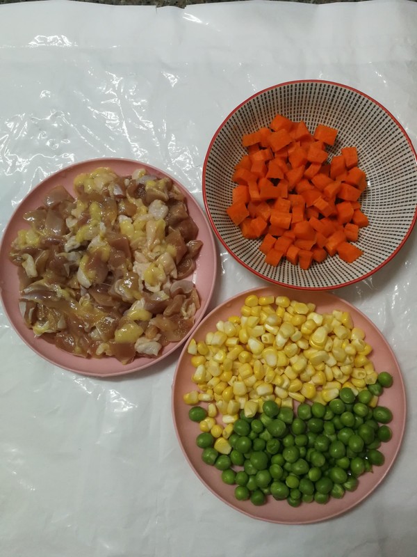 Stir-fried Diced Chicken with Colored Beans recipe