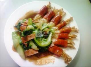 Bacon Lettuce Enoki Mushroom Roll recipe