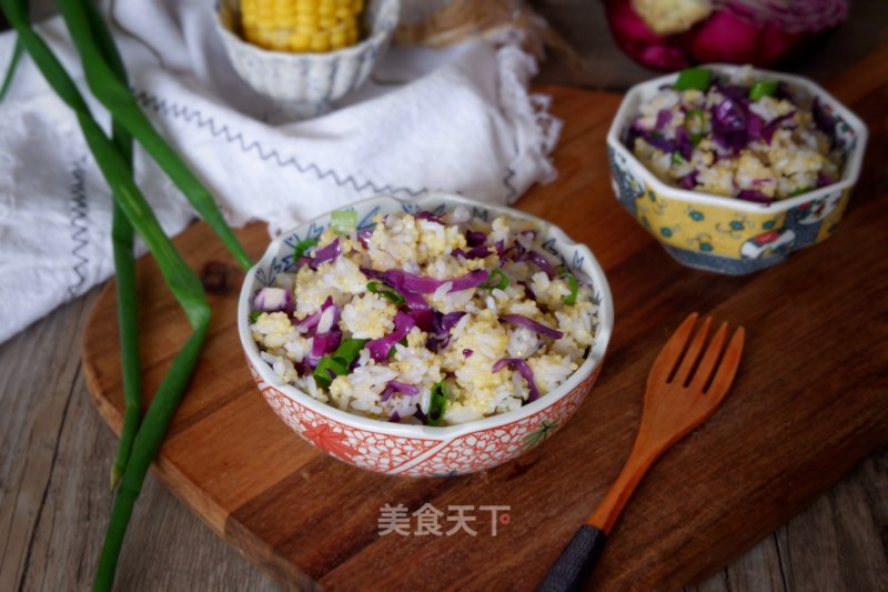 Fried 2 Rice with Purple Cabbage