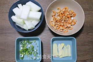 Winter Melon, Golden Hook and Shrimp Rice Soup for Clearing Fire and Dampness, Reducing Swelling and Reducing Fat recipe
