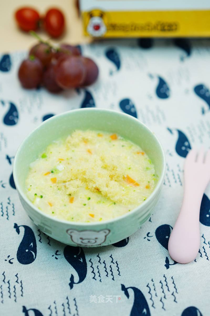 Seasonal Vegetable Cod Floss Egg Yolk Porridge