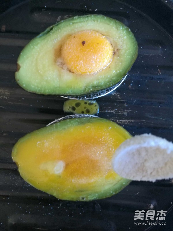 Roasted Avocado with Egg Yolk recipe