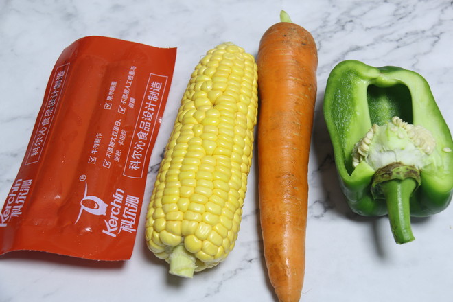 Corn Carrot Sausage Fried Rice recipe