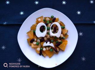 Pumpkin "ghost Face" Salad-a Warm-up Breakfast for Halloween recipe