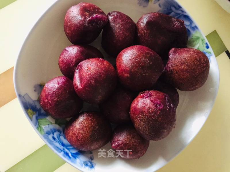 Purple Sweet Potato Meatballs recipe