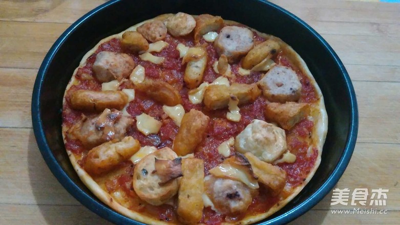 Lazy Pizza (vegetables and Seafood Sausage Flavor) recipe