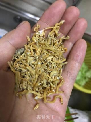 Mushroom and Fish Dried Salted Rice recipe