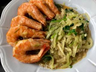 Stewed Shrimp with Carrot Vermicelli recipe